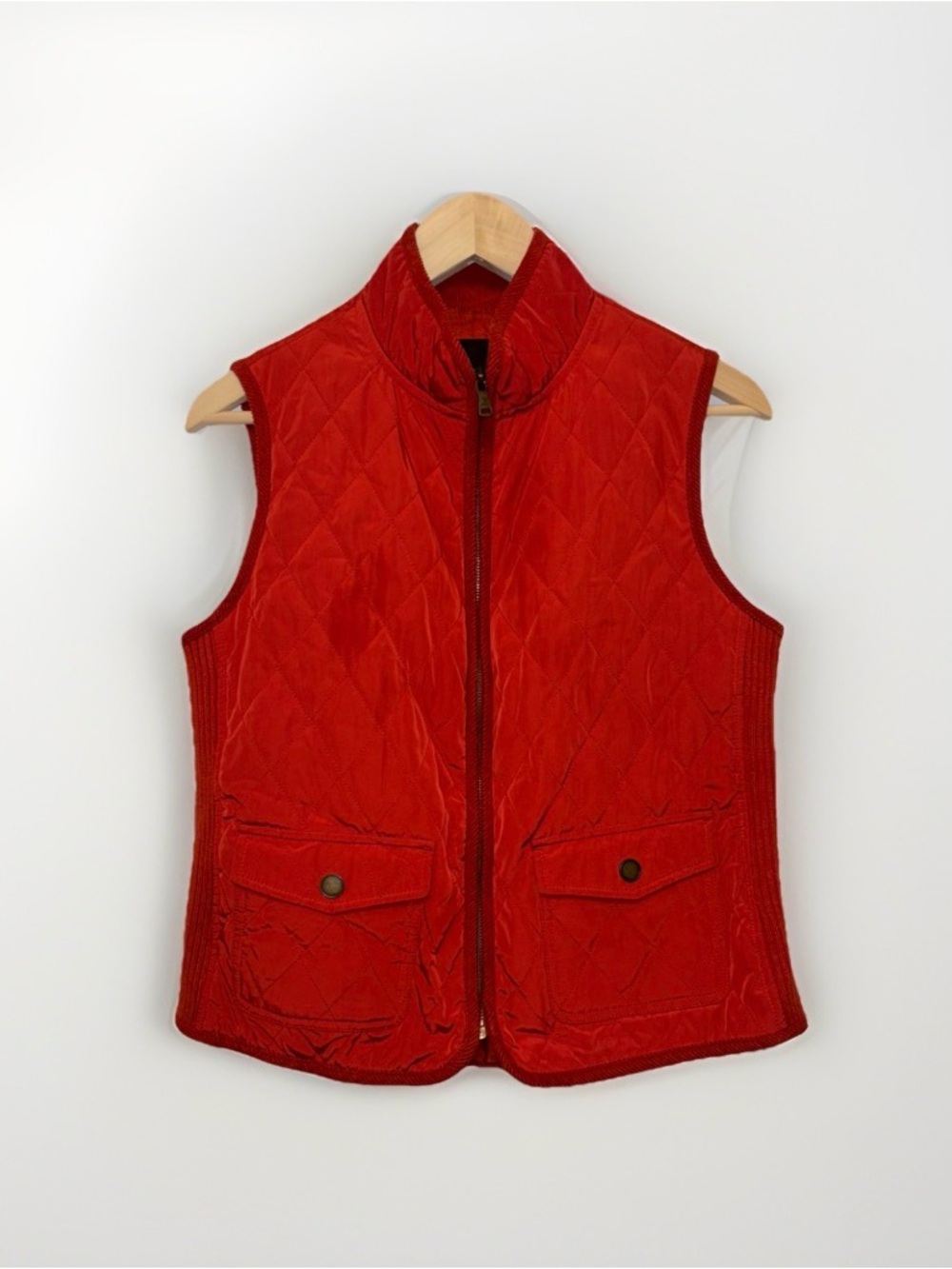 Talbots Vest Womens Size M Sleeveless Red Quilted Classic Preppy